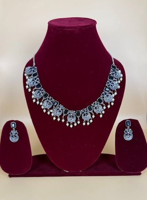 Radhavi Nishatara Oxidised Chokker Set