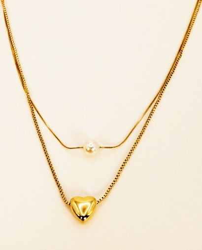 Heart Pearl Necklace