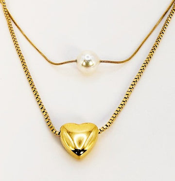 Heart Pearl Necklace