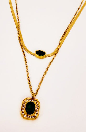 Emerald elegance duo Necklace