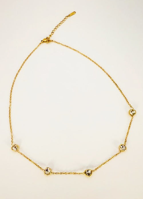 Golden Shiny heart Necklace