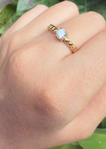 Sparkle Cubic Adjustable Ring