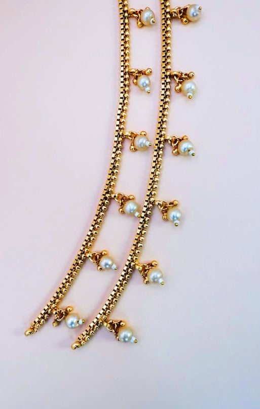 Ghungroogeet Pearl Gold Plating Payal