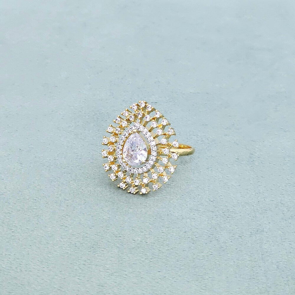 Pearl Drop Glamour adjustable Ring