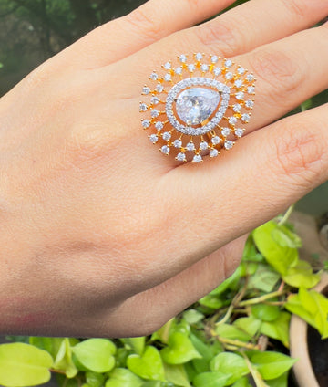 Pearl Drop Glamour adjustable Ring