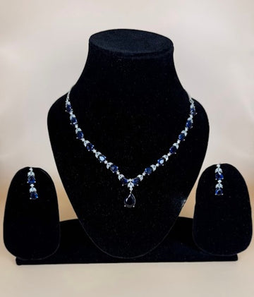 Oceanic Sparkle CZ Diamond Necklace Set