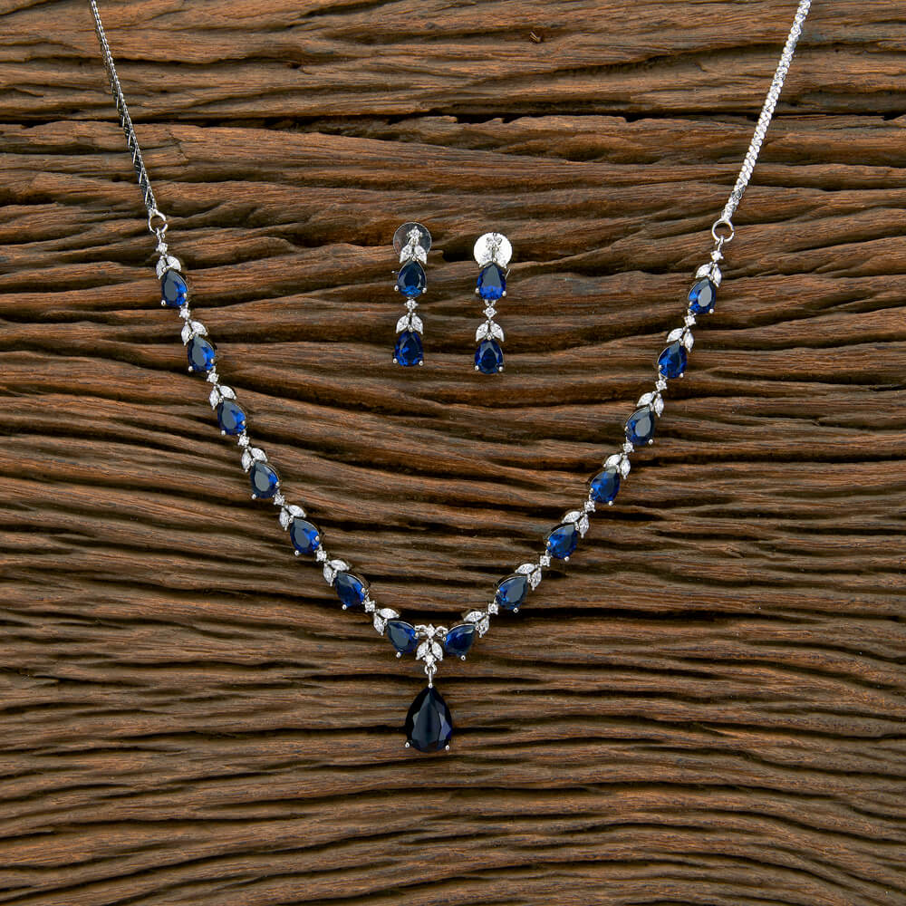 Oceanic Sparkle CZ Diamond Necklace Set