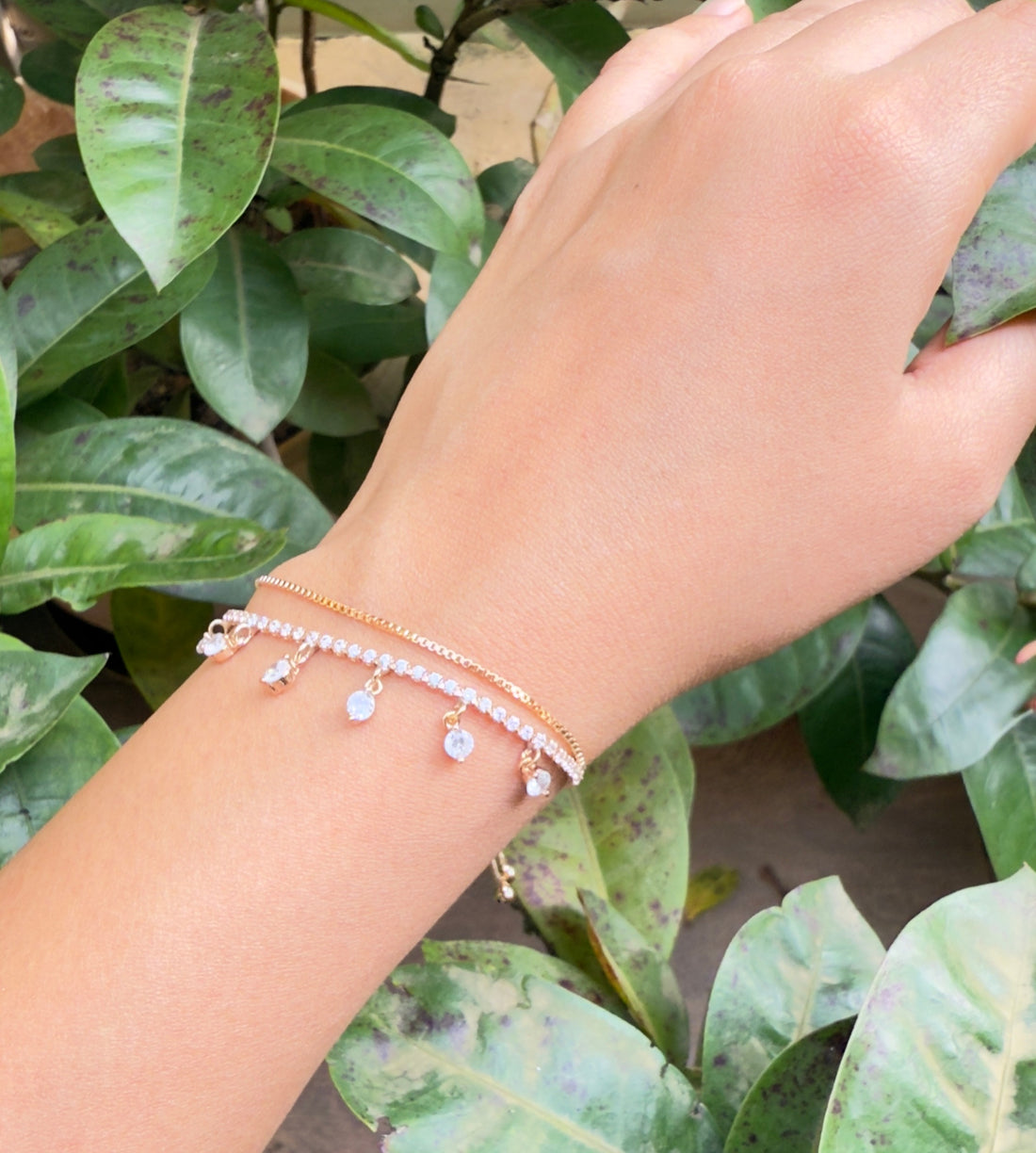 Crystal Dangle Chain Bracelet