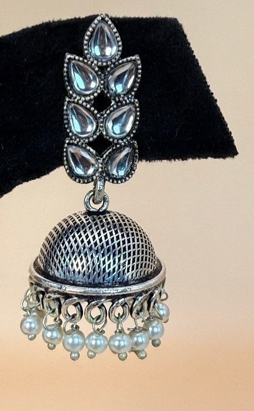 Adorned leaf Oxidized Earrings