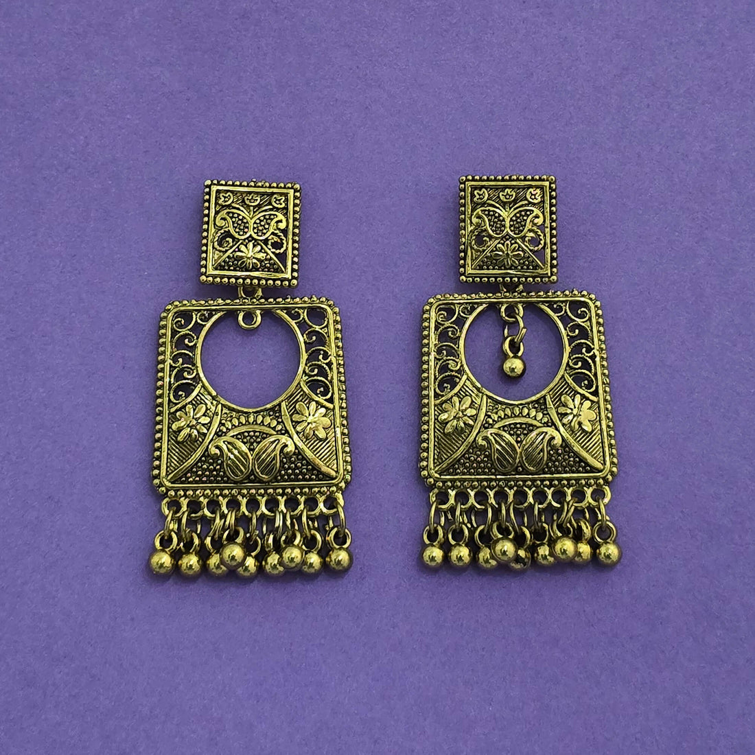Nritya Veda Oxidized Earrings