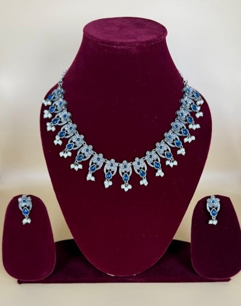 Royal Raindrop Oxidized Choker Set