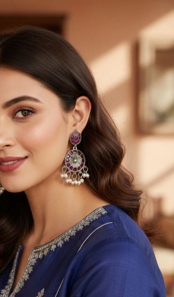 Vrinda Oxidized Earrings