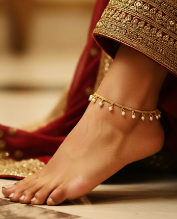 Ghungroogeet Pearl Gold Plating Payal