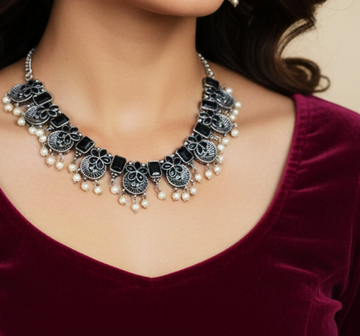 Radhavi Nishatara Oxidised Chokker Set
