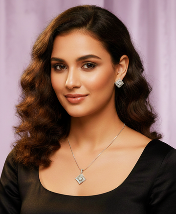 Art Deco CZ Diamond Necklace Set