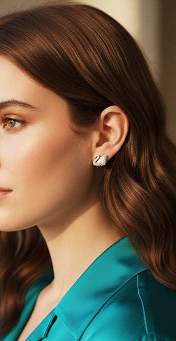 Swan Charm Studs
