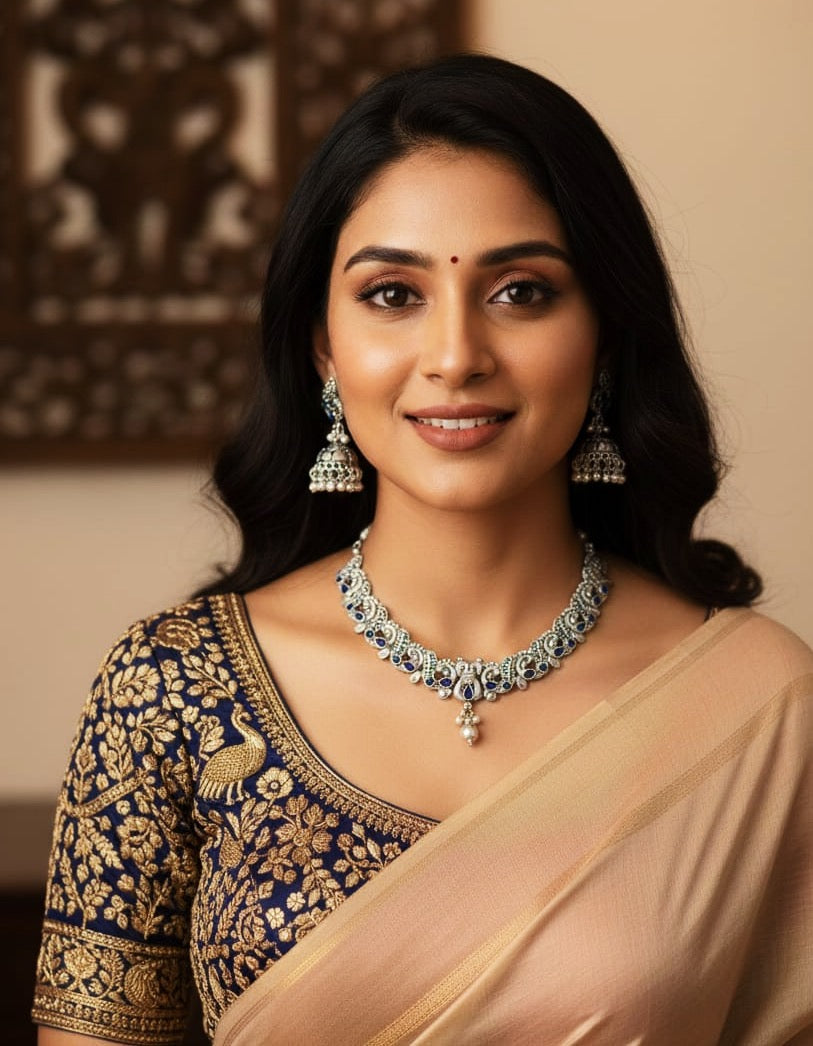 Nitya ethnic Oxidized Necklace Set