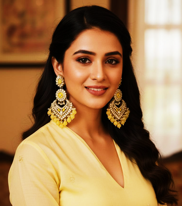 Pihu Kundan Chandbali Earrings