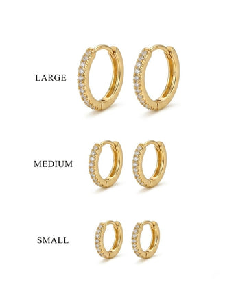 Mini hoops Earrings CZ EarStacks 18K Gold Plated