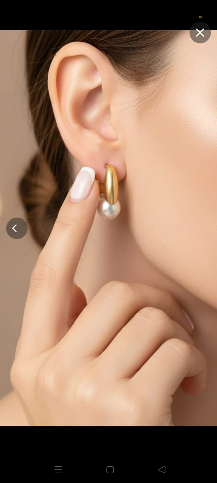 Luminous Chunky pearl Hoops 18K Gold Plated