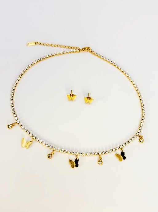 Twinkling Butterfly Necklace set