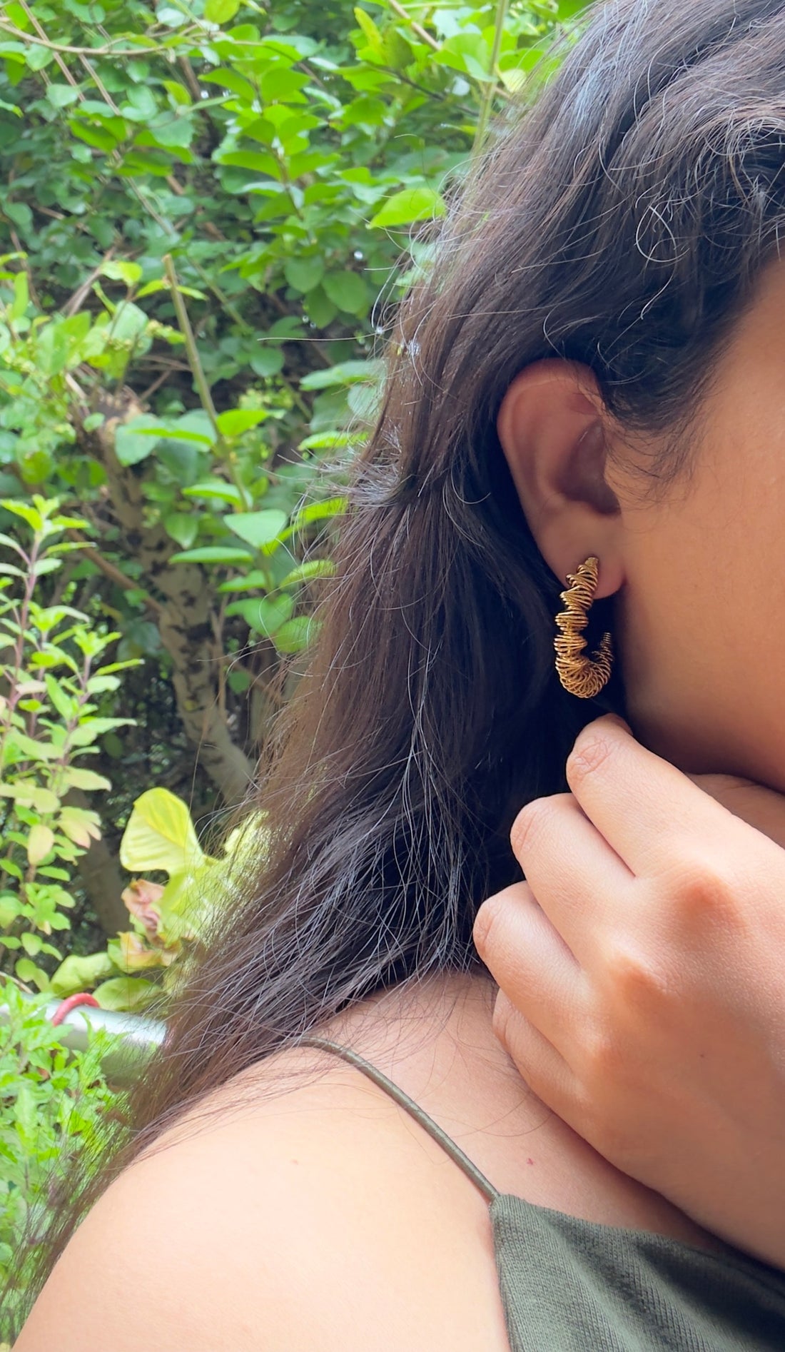 Golden Wavy  Hoop Earrings