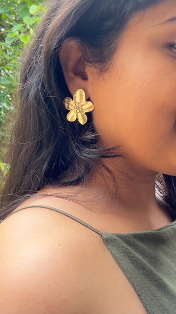 Golden Flower Earring