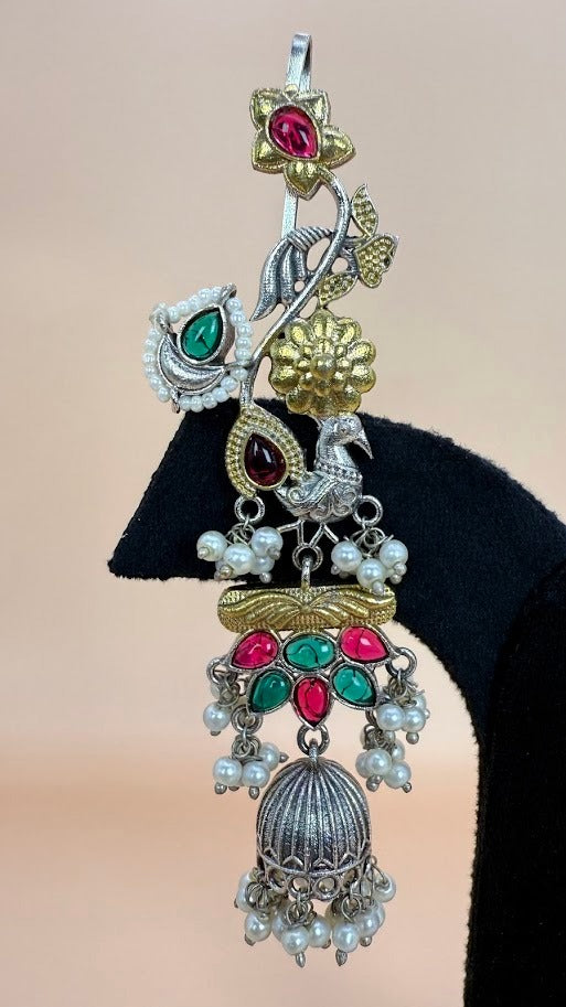 Kanak Mayuri Oxidized Earrings