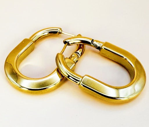 Golden Hoop Studs