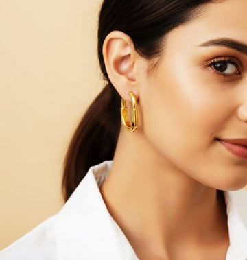 Golden Hoop Studs