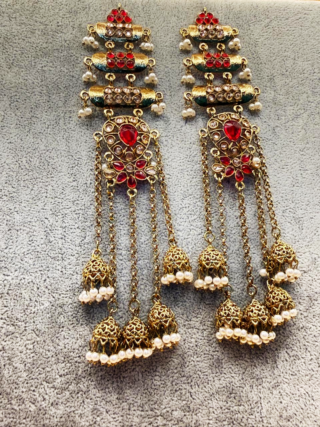 Shanaya Kashmiri Earrings Mehndi Platting