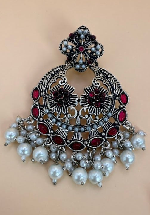 Bela Chand Bali Oxidized Earrings