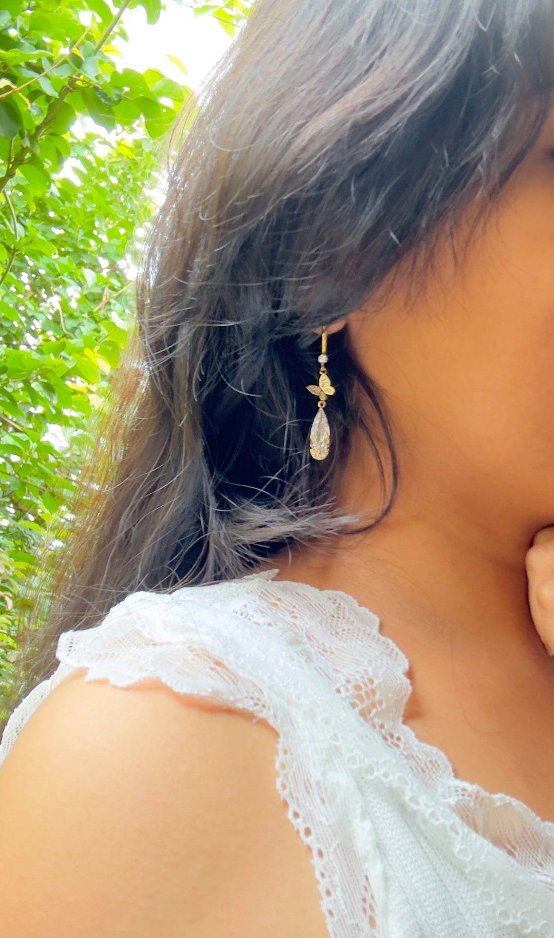 Crystal Butterfly Dangle Earrings