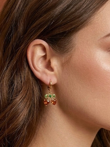 Sweethearts Cherries Earrings 18K Gold Plated