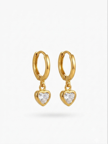 Preeti Heart Earrings 18K Gold Plated
