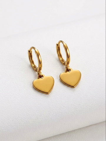 Aurelia Heart Hoops Earrings 18K Gold Plated