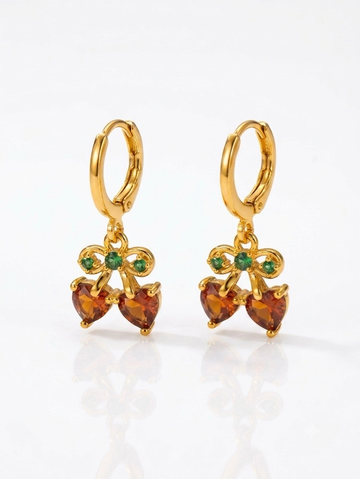 Sweethearts Cherries Earrings 18K Gold Plated