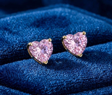 Heart Cubic Zirconia Studs 18K Gold Plated