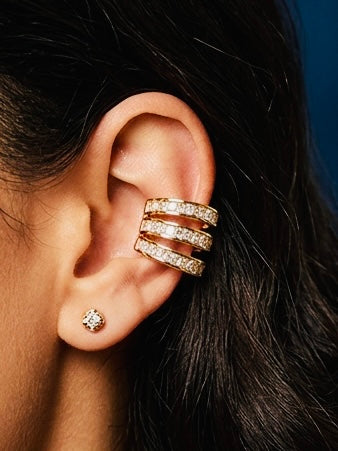 Cleo Ear-cuff Earrings cubic zirconia 18K gold plated