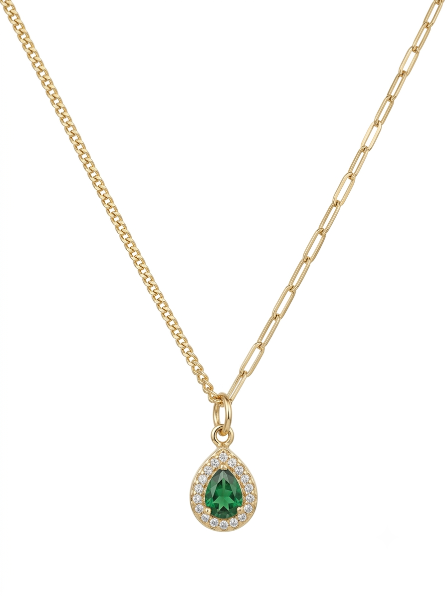 Sirinaa Emerald Necklace 18K Gold Plated
