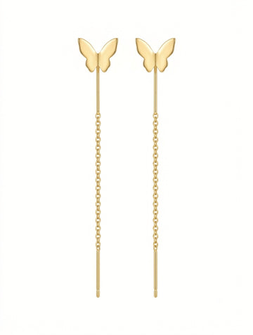 Butterfly Tassel Earrings 18K Gold Plated (Suidhaga Pattern)