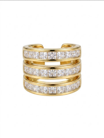 Cleo Ear-cuff Earrings cubic zirconia 18K gold plated