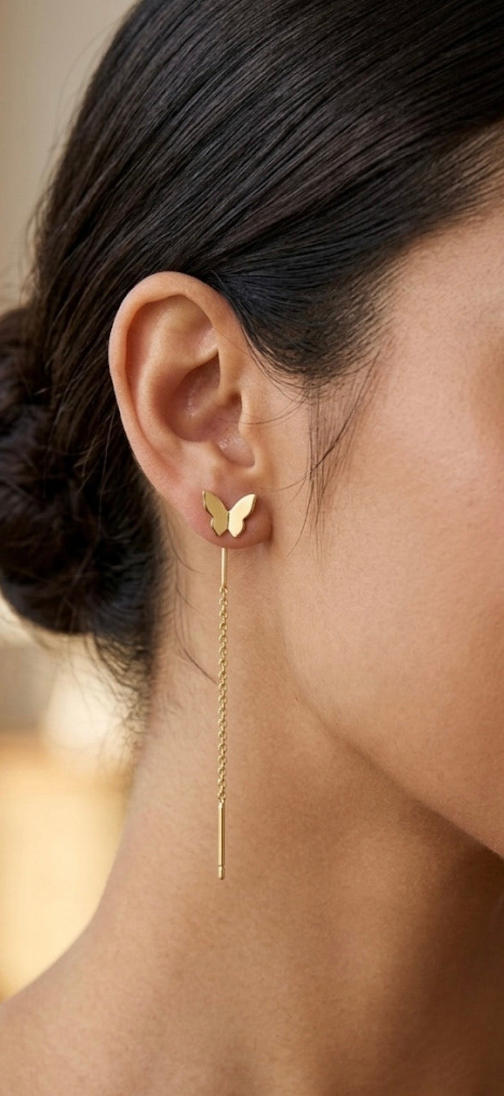 Butterfly Tassel Earrings 18K Gold Plated (Suidhaga Pattern)