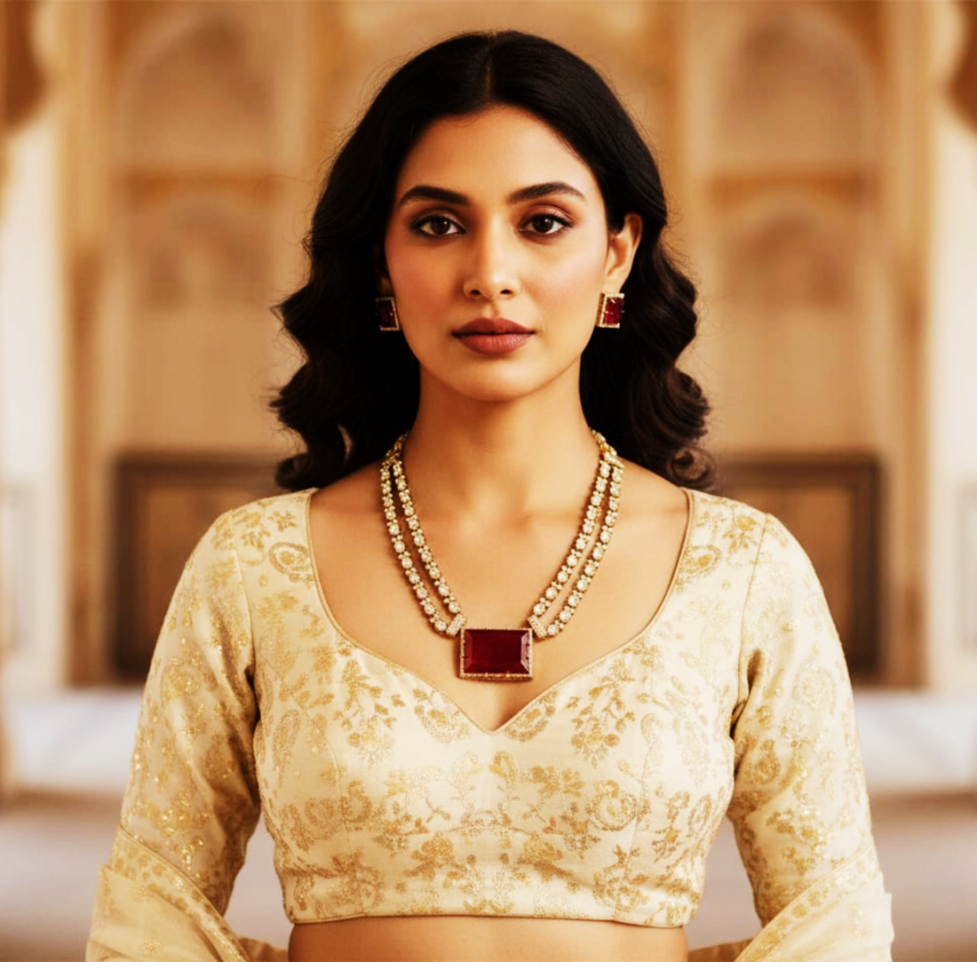 Anaya ruby kundan bridal set